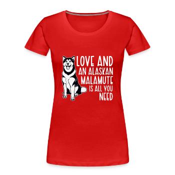 Alaskan Malamute Hund - Frauen Premium Bio T-Shirt - Rot - Vorne - Mia (176cm)