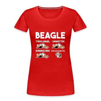 Hund Beagle - Frauen Premium Bio T-Shirt - Rot - Vorne - Mia (176cm)