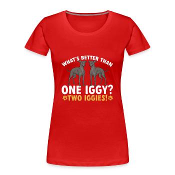 Italienischer Windspiel Windhund Hunde - Frauen Premium Bio T-Shirt - Rot - Vorne - Mia (176cm)
