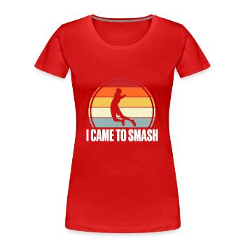 Badminton Federball - Frauen Premium Bio T-Shirt - Rot - Vorne - Mia (176cm)