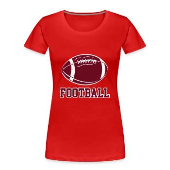 Football - Frauen Premium Bio T-Shirt - Rot - Vorne - Mia (176cm)