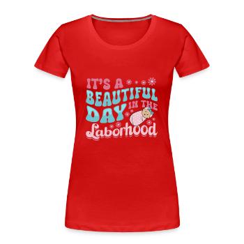 Krankenschwester Baby Entbindungsschwester - Frauen Premium Bio T-Shirt - Rot - Vorne - Mia (176cm)