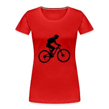 VTT vélo femme icône - T-shirt bio Premium Femme - rouge - Devant - Mia (176cm)