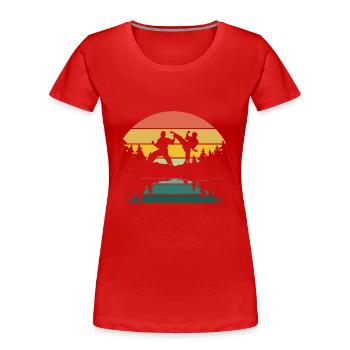 Jiu Jitsu Selbstverteidigung - Frauen Premium Bio T-Shirt - Rot - Vorne - Mia (176cm)