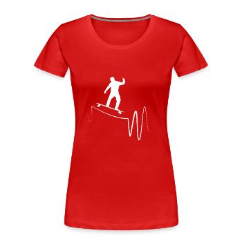 Longboard Longboarder Longboarding - T-shirt bio Premium Femme - rouge - Devant - Mia (176cm)