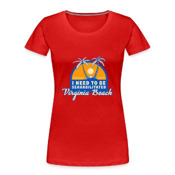 J’ai besoin d’être séahabilité Virginia Beach Summer - T-shirt bio Premium Femme - rouge - Devant - Mia (176cm)