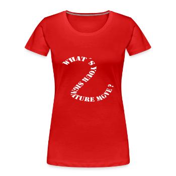 Quelle est votre signature Move White - T-shirt bio Premium Femme - rouge - Devant - Mia (176cm)