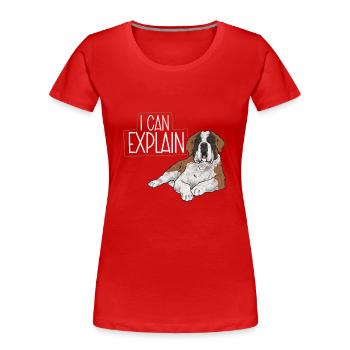 Bernhardiner St. Bernhardshund Hund - Frauen Premium Bio T-Shirt - Rot - Vorne - Mia (176cm)