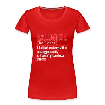 Tête chauve Calvitie Barbe Tête chauve - T-shirt bio Premium Femme - rouge - Devant - Mia (176cm)