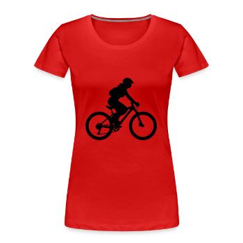 VTT Vélo Femme Silhouette - T-shirt bio Premium Femme - rouge - Devant - Mia (176cm)