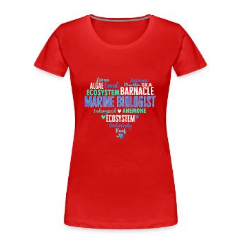 Biologie marine Biologiste marin océanique - T-shirt bio Premium Femme - rouge - Devant - Mia (176cm)