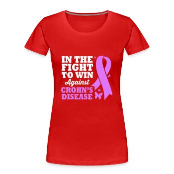 Maladie de Crohn - T-shirt bio Premium Femme - rouge - Devant - Mia (176cm)