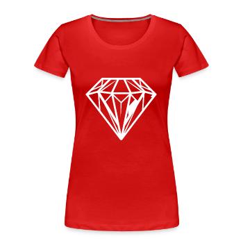 Diamant Edelstein Juwel - Frauen Premium Bio T-Shirt - Rot - Vorne - Mia (176cm)