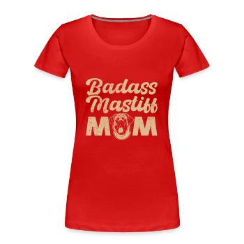 Mastiff Chien Vieux Mastiff anglais - T-shirt bio Premium Femme - rouge - Devant - Mia (176cm)