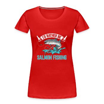 Lachsfischen Fischer Lachs Angler - Frauen Premium Bio T-Shirt - Rot - Vorne - Mia (176cm)