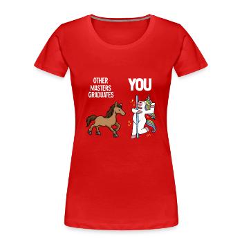 Master's Degree Studies Master's Degree - Women's Premium Organic T-Shirt - red - Front - Mia (176cm)