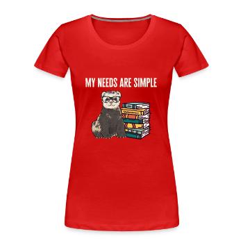 Furet, propriétaire de furet - T-shirt bio Premium Femme - rouge - Devant - Mia (176cm)