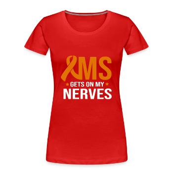Multiple Sklerose MS - Frauen Premium Bio T-Shirt - Rot - Vorne - Mia (176cm)