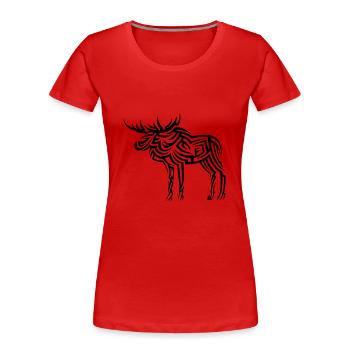Moose Tribal Tattoo - Women's Premium Organic T-Shirt - red - Front - Mia (176cm)
