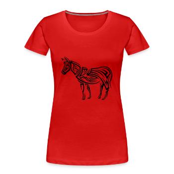 Esel Tribal Tattoo - Frauen Premium Bio T-Shirt - Rot - Vorne - Mia (176cm)