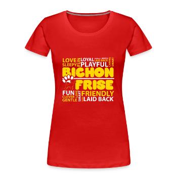 Ich liebe Bichon Frise Hundeliebhaber Welpe Pfote - Frauen Premium Bio T-Shirt - Rot - Vorne - Mia (176cm)