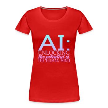 Intelligence artificielle Deep Learning - T-shirt bio Premium Femme - rouge - Devant - Mia (176cm)