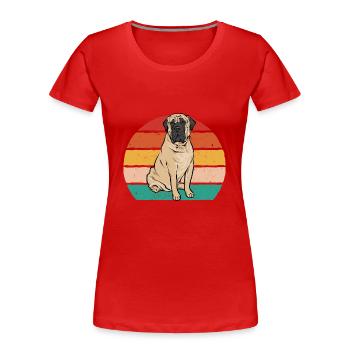 Mastiff Chien Vieux Mastiff anglais - T-shirt bio Premium Femme - rouge - Devant - Mia (176cm)