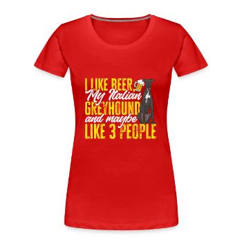 Italienischer Windspiel Windhund Hunde - Frauen Premium Bio T-Shirt - Rot - Vorne - Mia (176cm)