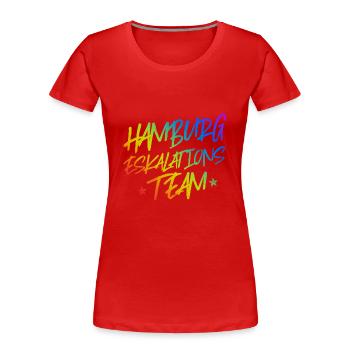 Hamburg Eskalation - Frauen Premium Bio T-Shirt - Rot - Vorne - Mia (176cm)