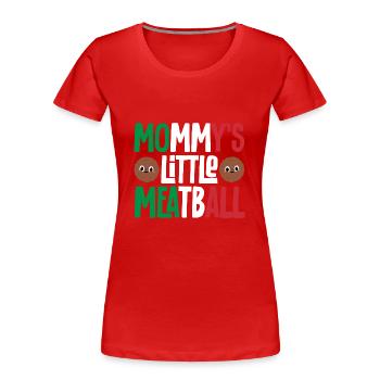 Boulettes de viande Italie Cuisine italienne - T-shirt bio Premium Femme - rouge - Devant - Mia (176cm)