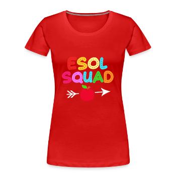 Englischlehrerin Englisch Lehrer - Frauen Premium Bio T-Shirt - Rot - Vorne - Mia (176cm)