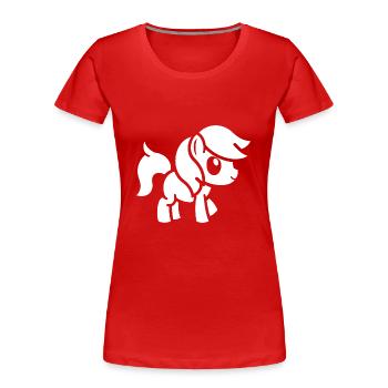 Pony - Frauen Premium Bio T-Shirt - Rot - Vorne - Mia (176cm)
