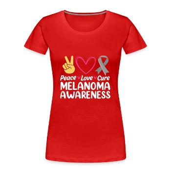 Skin cancer melanoma - Women's Premium Organic T-Shirt - red - Front - Mia (176cm)