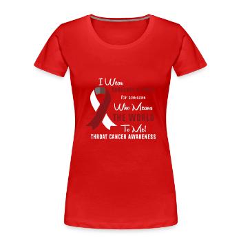 Kehlkopfkrebs Krebs-Überlebender Krebs stinkt - Frauen Premium Bio T-Shirt - Rot - Vorne - Mia (176cm)