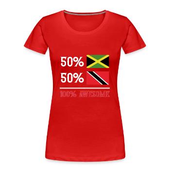 Drapeau de Trinité-et-Tobago - T-shirt bio Premium Femme - rouge - Devant - Mia (176cm)