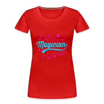 Zauberer - Frauen Premium Bio T-Shirt - Rot - Vorne - Mia (176cm)