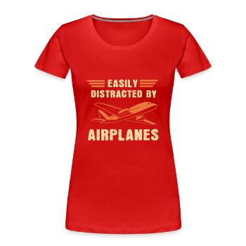 Fluglotse - Frauen Premium Bio T-Shirt - Rot - Vorne - Mia (176cm)