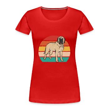 Mastiff Chien Vieux Mastiff anglais - T-shirt bio Premium Femme - rouge - Devant - Mia (176cm)