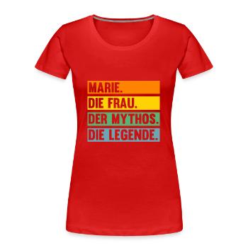Marie - Frauen Premium Bio T-Shirt - Rot - Vorne - Mia (176cm)