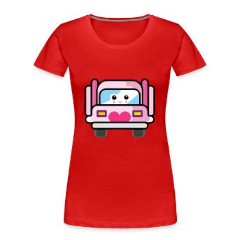 truck lkw busfahrer fernfahrer frauen design - Frauen Premium Bio T-Shirt - Rot - Vorne - Mia (176cm)