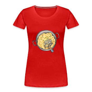 Purée de pommes de terre Purée de pommes de terre - T-shirt bio Premium Femme - rouge - Devant - Mia (176cm)