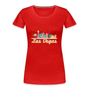 Las Vegas Strip - Frauen Premium Bio T-Shirt - Rot - Vorne - Mia (176cm)
