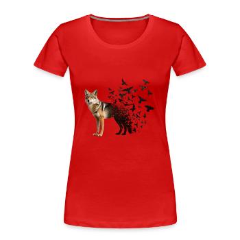 Coyote - T-shirt bio Premium Femme - rouge - Devant - Mia (176cm)