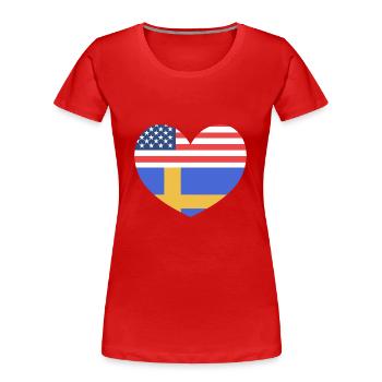Schweden Schwedisch - Frauen Premium Bio T-Shirt - Rot - Vorne - Mia (176cm)