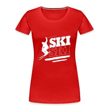Ski Skiurlaub - Frauen Premium Bio T-Shirt - Rot - Vorne - Mia (176cm)