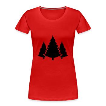 Tree Forest Fir - Women's Premium Organic T-Shirt - red - Front - Mia (176cm)