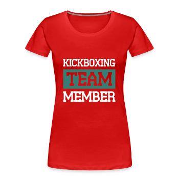 Kickboxing Team - Frauen Premium Bio T-Shirt - Rot - Vorne - Mia (176cm)