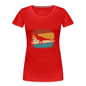 Velociraptor Dino Dinosaurier - Frauen Premium Bio T-Shirt - Rot - Vorne - Mia (176cm)