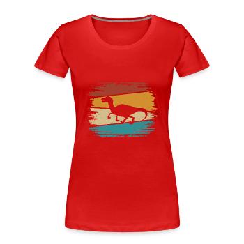 Velociraptor - Frauen Premium Bio T-Shirt - Rot - Vorne - Mia (176cm)