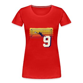 Fußball Torwart 9. Geburtstag Keeper - Frauen Premium Bio T-Shirt - Rot - Vorne - Mia (176cm)